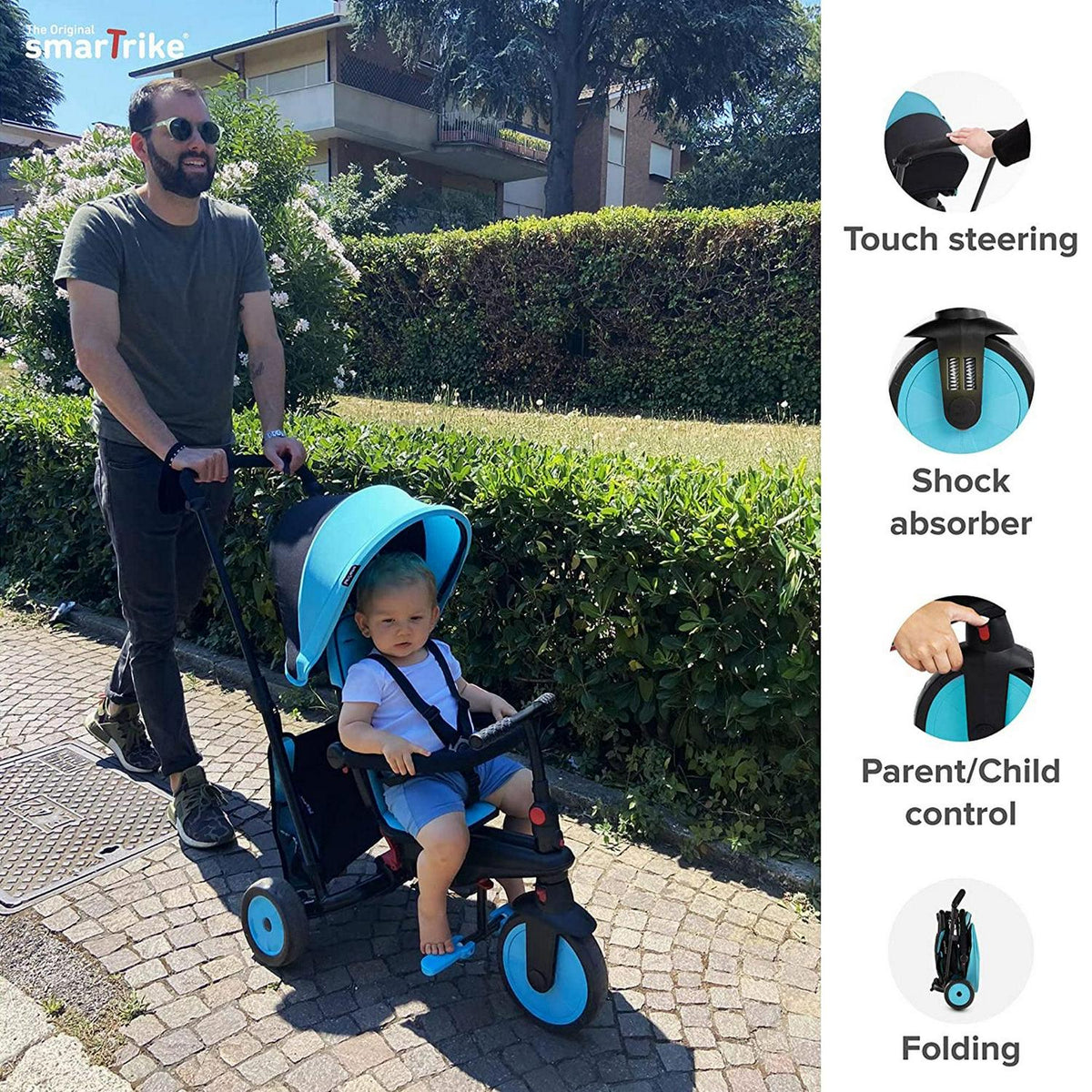 smarTrike 5 in 1 Modular Toddler Stroller Tricycle with 1 Handed Steering
