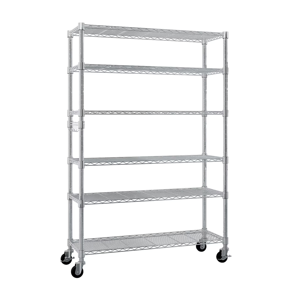 Xilee Wire Shelving Unit with Wheels Steel 6 Tier Heavy Duty Layer Rack Storage Metal Shelf Garage Organizer Wire Rack Shelving Adjustable