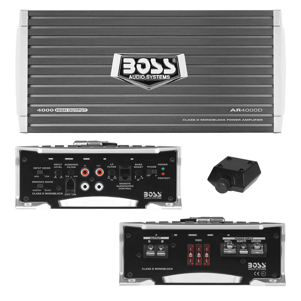 Boss AR4000D Armor 4000W Monoblock Class D Car Audio Amplifier Amp Remote