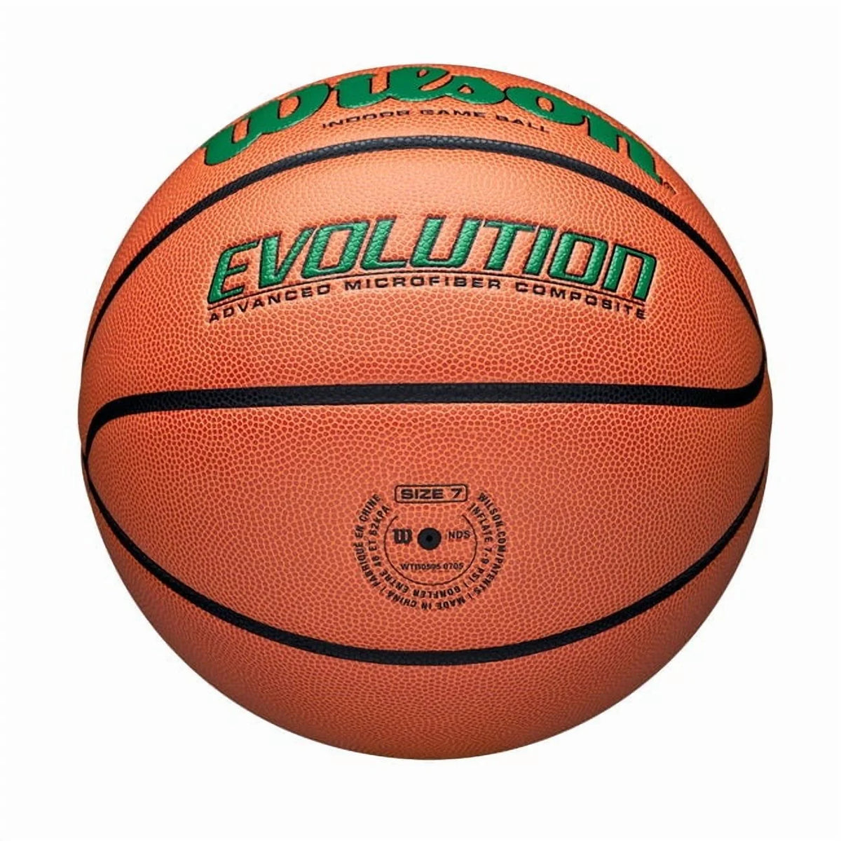 Wilson Evolution Baloncesto de Juego Interior - Negro, Talla 7 - 29,5"