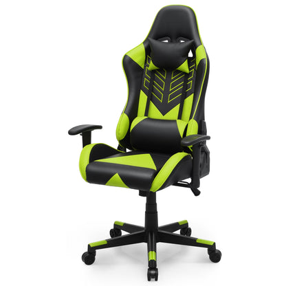 Magshion Ergonomic Gaming Chair, Comfortable Gaming Chair, Computer Chair Leather Desk Chair Adjustable Swivel Gaming Office Chair, Blue