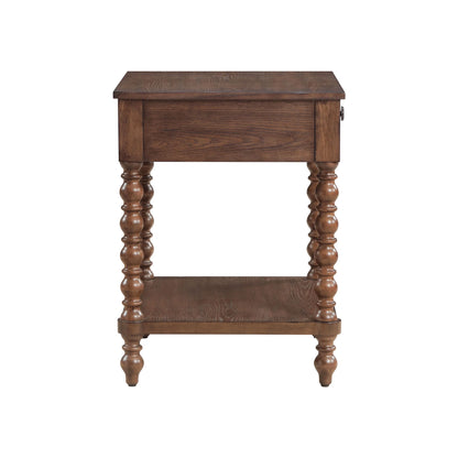 Pioneer Woman Harper Spindle Nightstand with USB Charging Ports, Adults and Teens, White Finish