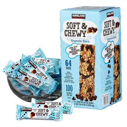 Kirkland Signature Soft & Chewy Granola Bars, 0.85 oz, 64-count