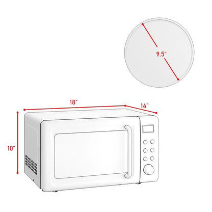 Costway 0.7Cu.ft Retro Countertop Microwave Oven 700W LED Display Glass Turntable Rose Gold