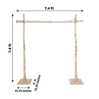 Efavormart 7FT Rustic Square Wedding Arch Wooden Backdrop Stand, Wedding Ceremony Arch - Brown