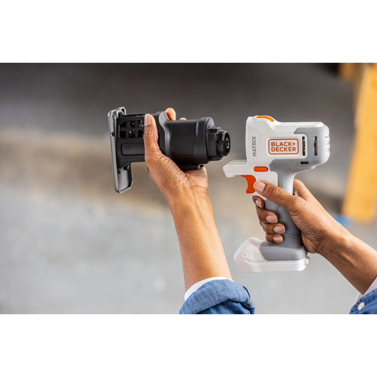 BLACK+DECKER 20V MAX* Matrix Cordless Combo Kit, 6-Tool, White And Orange, (BDCDMT1206KITWC)