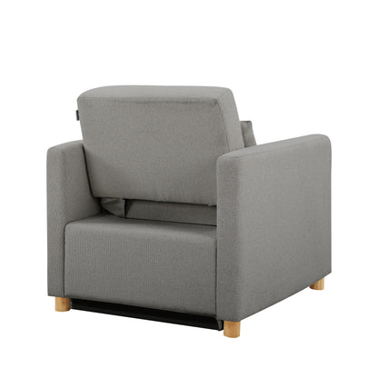 Serta Carly Scandinavian Style Convertible Chair, Ivory Fabric