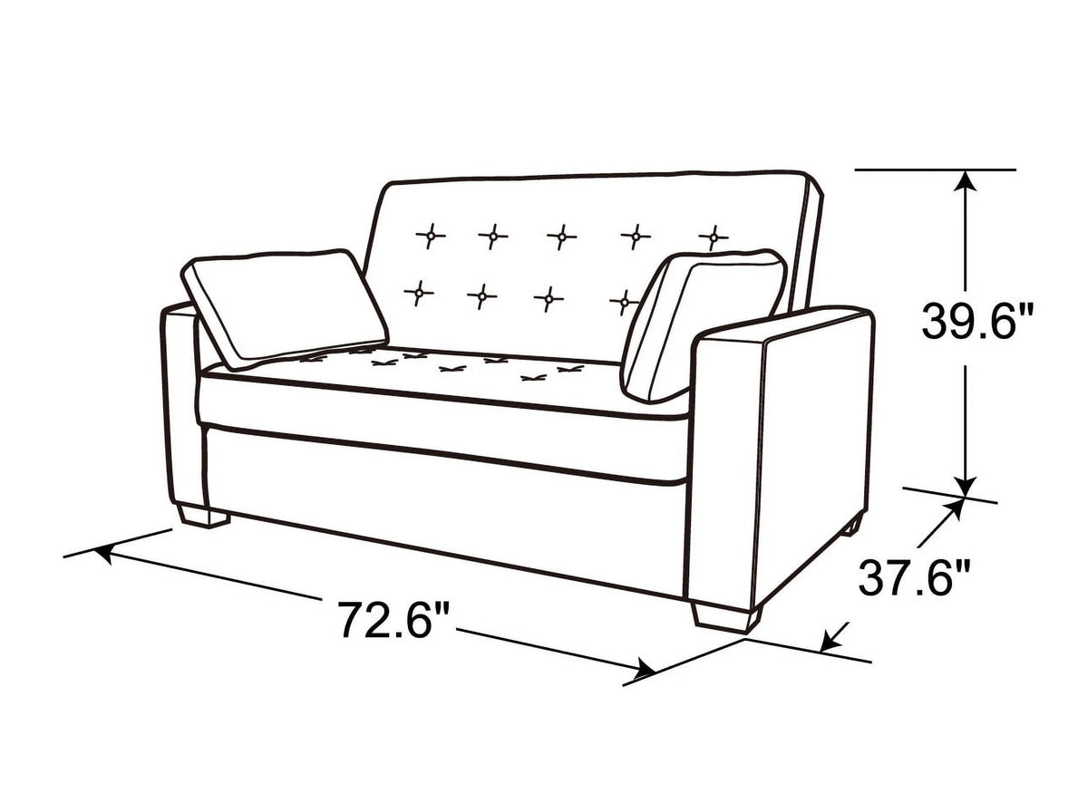 Serta Dream Convertibles Monroe Modern Polyester Convertible Queen Sofa Bed with Pillows Grey