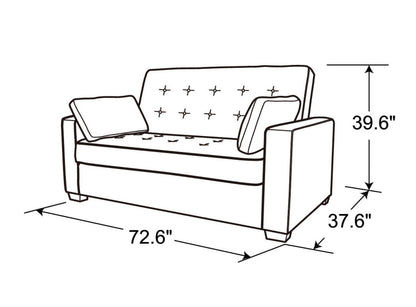 Serta Dream Convertibles Monroe Modern Polyester Convertible Queen Sofa Bed with Pillows Grey
