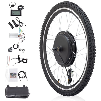 Ktaxon 48V 1000W Electric Bicycle Motor Kit, 26" Front Wheel E-Bike Conversion Kit w/ LCD Display (without Battery)