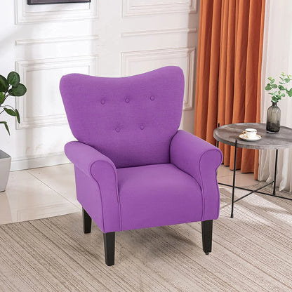 Richryce MidCentury Accent Chair with Arm ,High Back Armchair Beige,Beige