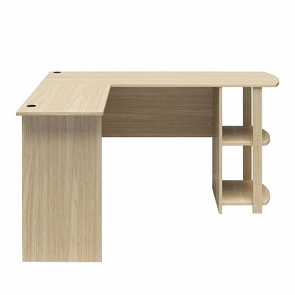 Ameriwood Home L Shaped Desk with Side Storage, Black Oak