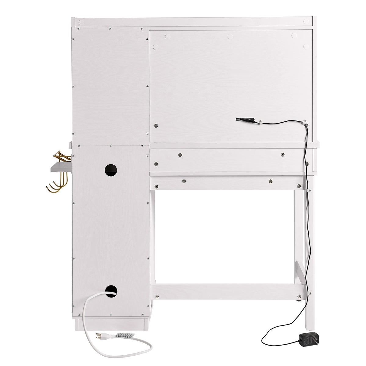 Better Homes & Gardens Lillian Vanity Desk with LED Lighted Mirror, White Finish