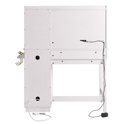 Better Homes & Gardens Lillian Vanity Desk with LED Lighted Mirror, White Finish