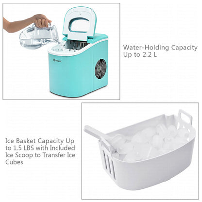 Costway Silver Portable Compact Electric Ice Maker Machine Mini Cube 26lb/Day