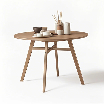 Mainstays 44inch Solid Wood Round Dining Table, Walnut