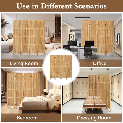 Aletheiawu 4 Panel Room Divider Wall and Folding Privacy Screens No Installation Required White