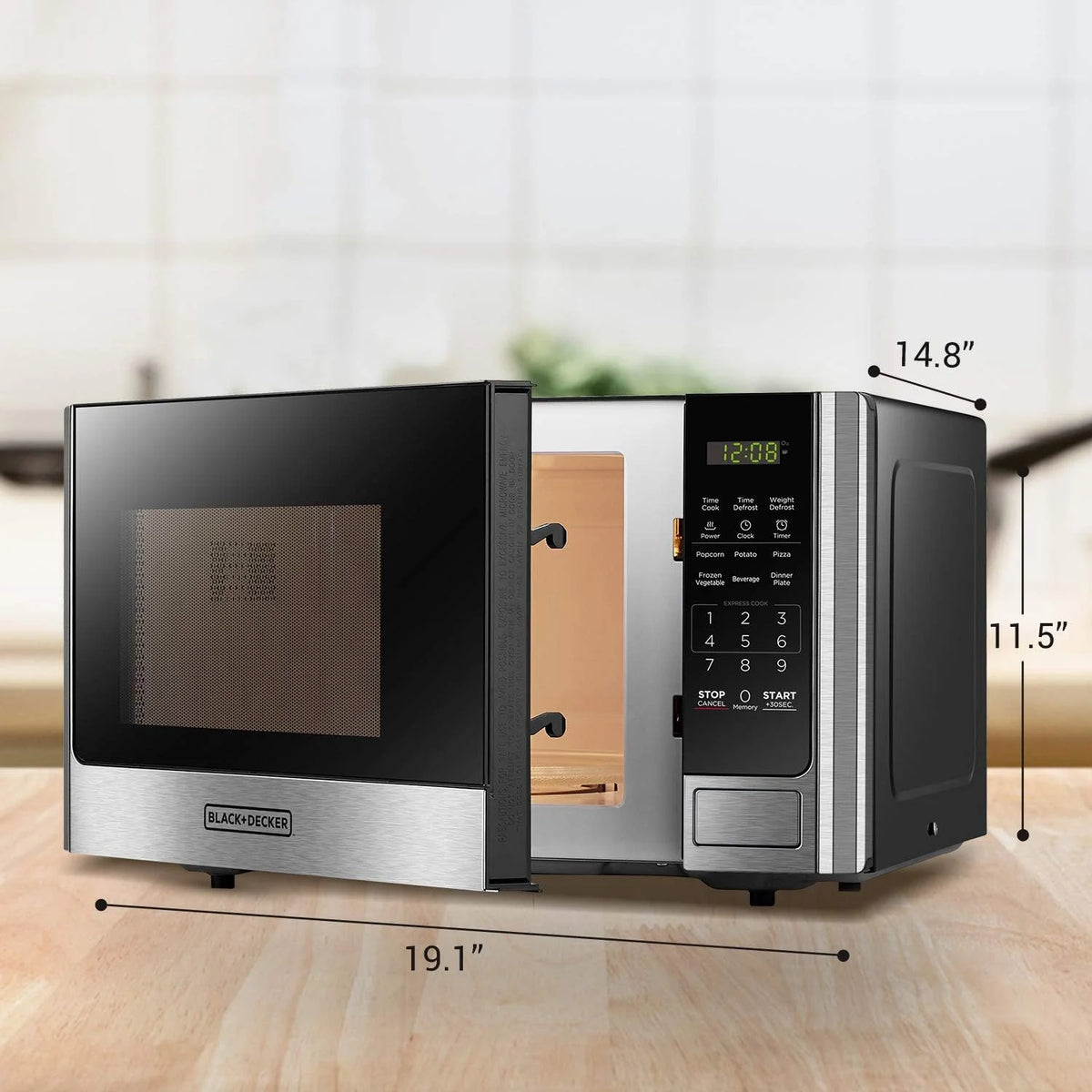 BLACK+DECKER 0.9 Cu.ft Countertop Microwave Oven in Stainless Steel