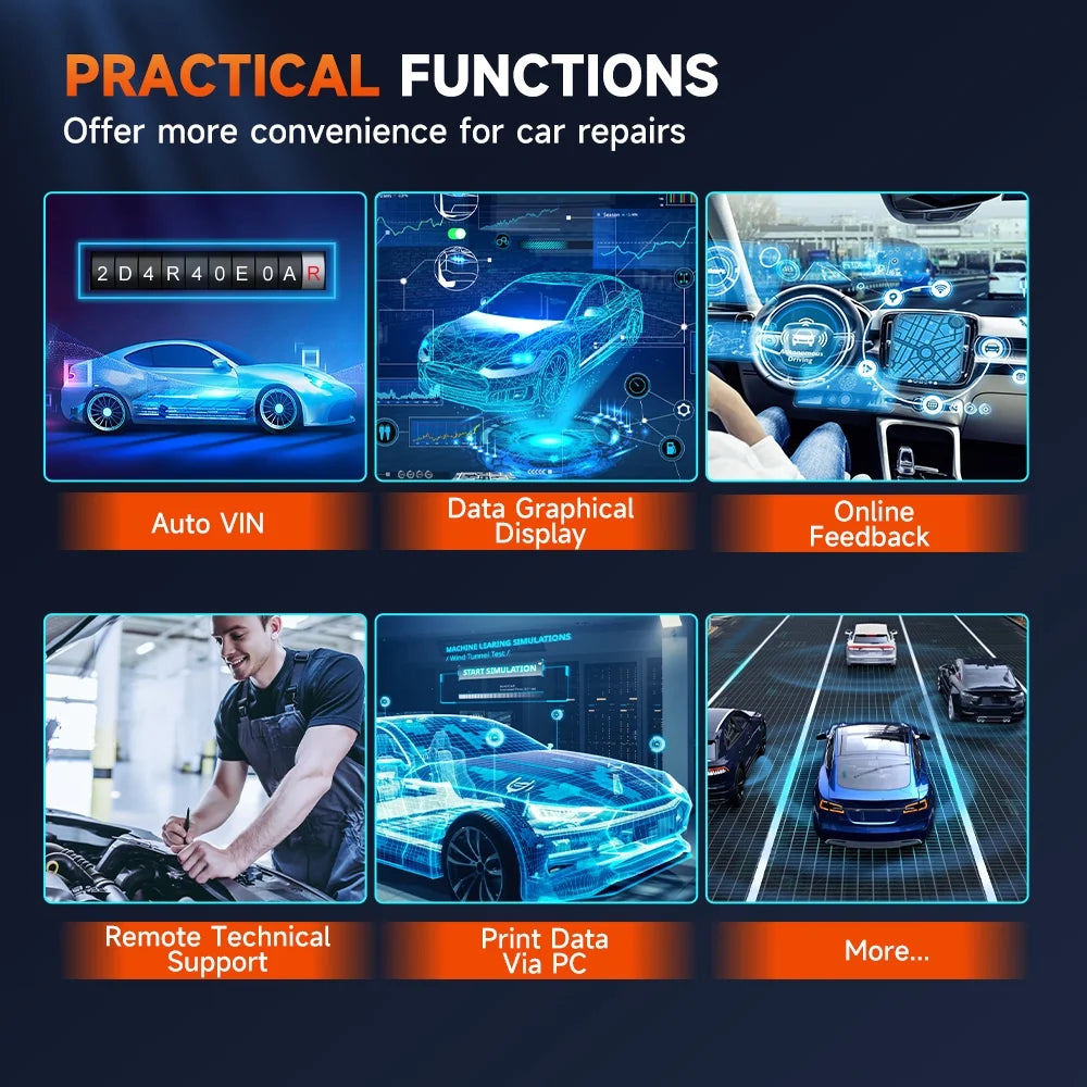 Foxwell GT60 BT Bluetooth OBD2 Scanner All System Automotive Diagnostic Scan Tool 24 Maintenance Functions ABS Bleeding Car Code Reader