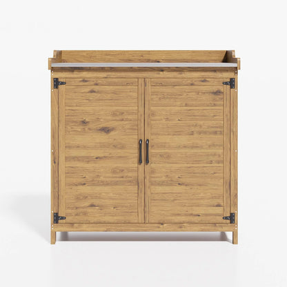 Asofer Outdoor Storage Shed, Storage Cabinet Clearance, Wooden Tool Shed, Deck Cabinet for Outside Patio Lawn