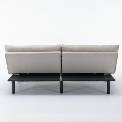 PAPROOS Convertible Sofa Bed, Folding Futon Sofa Bed, Upholstered Sofa Bed Couch, Loveseat Sleeper Sofa for Small Space, Apartment, Living Room, Cream