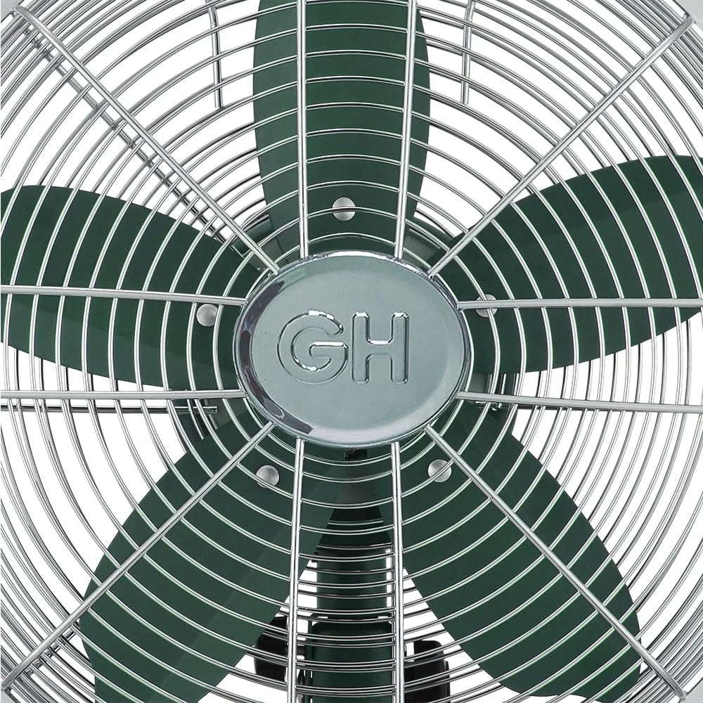 Good Housekeeping Retro All-Metal Table Fan (92618) with 3 Speed Settings, Wide Oscillation, and Carrying Handle