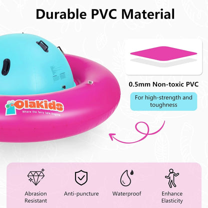 OLAKIDS 8FT Inflatable Dome Rocker Bouncer, Outdoor Kids Giant Roll and Play Seesaw Rocker with 6 Secure Handles, Max Weight 250 LBS, Toddlers Climbing Toy Backyard Play Center Equipment