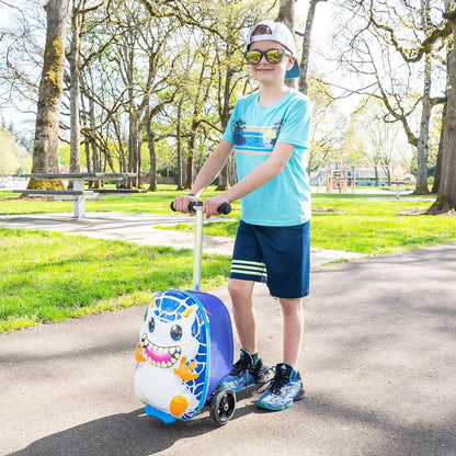 Kiddietotes Kid's Hard Shell Scooter Ride On Suitcase, Pink