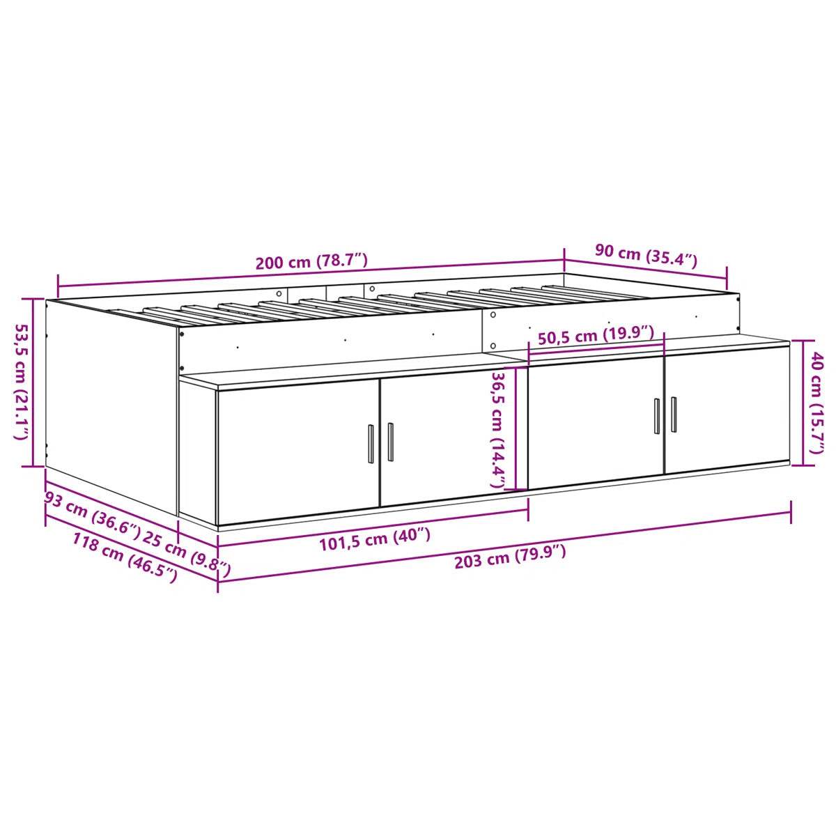 Vidaxl Storage Bed Frame