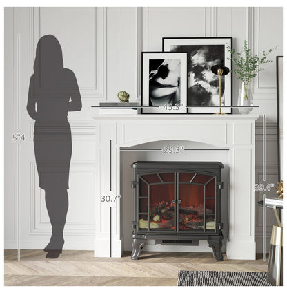 Modern Fireplace Mantel, Surround Mantels for Fireplace with Decorative Pattern Interior Width 29" White