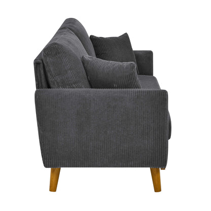 Aukfa 68" Small Sofa Couch Comfy Mid Century Modern Loveseat Sofa for Living Room Bedroom, Cream