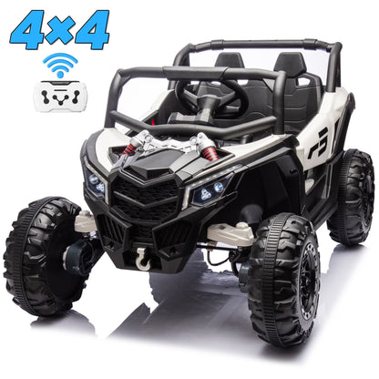 Joyracer 4WD 24 Volt Ride on Toys, 2 Seater Power Car wheels UTV with 800W Motors, Remote Control, Bluetooth Music, Spring Suspension, LED Light, Pink