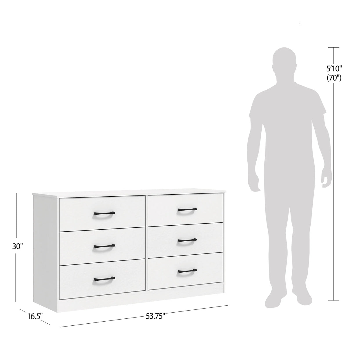 Mainstays Ardent 6 Drawer Dresser, White