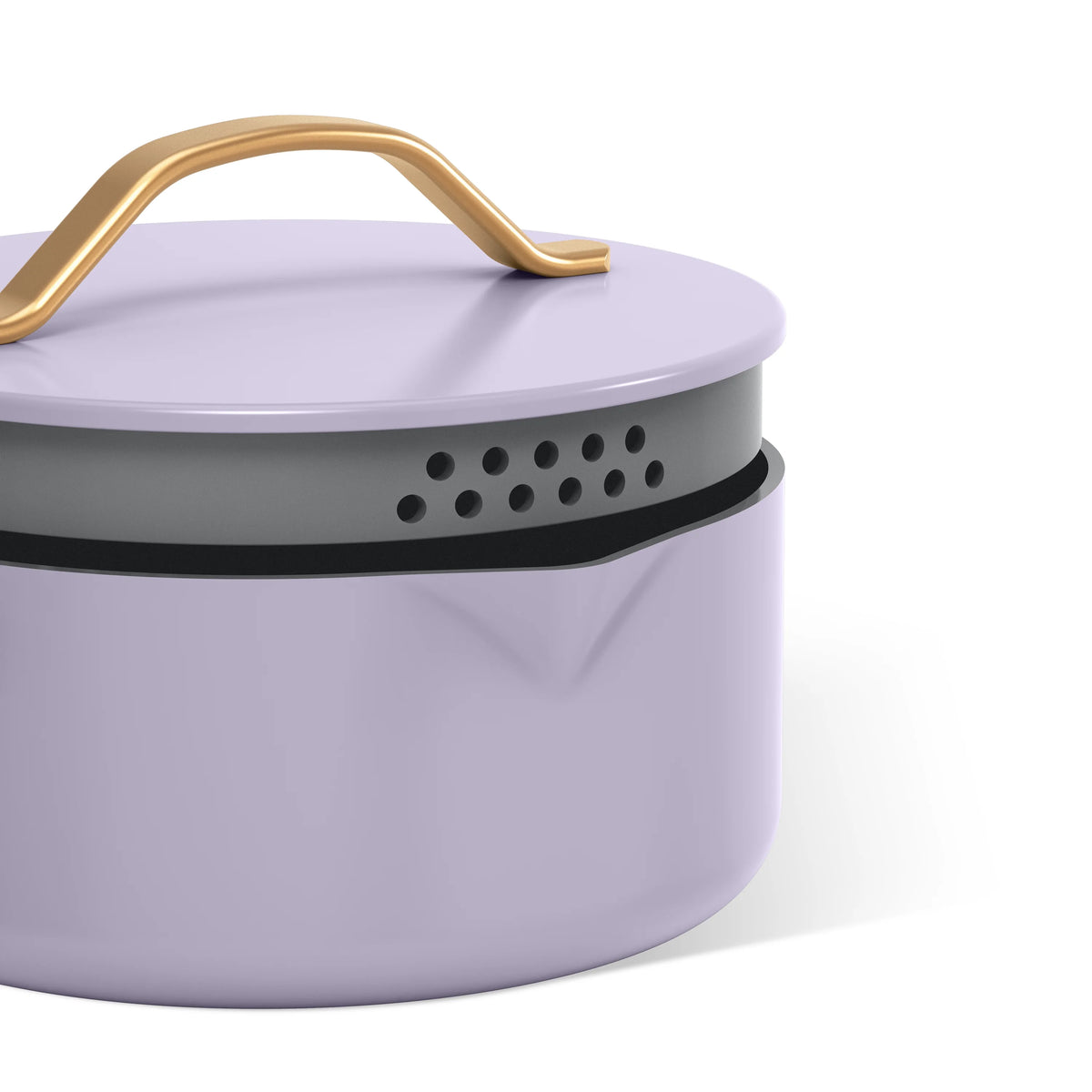 Beautiful 12pc Ceramic Non-Stick Cookware Set with Strainer Lids, White Icing by Drew Barrymore