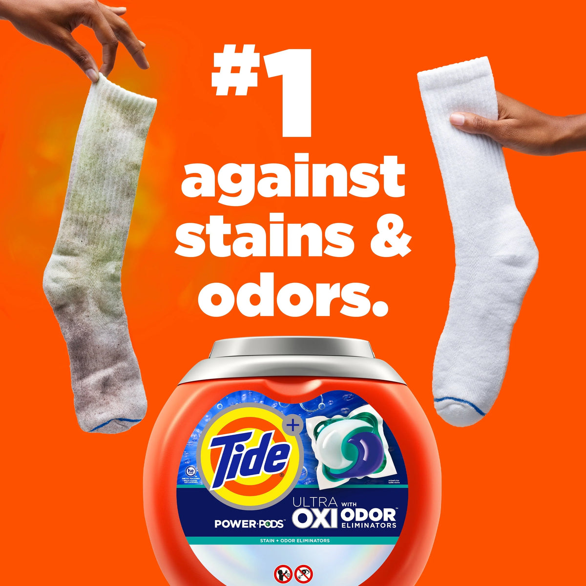 Tide Power Pods Laundry Detergent Soap Packs with Ultra Oxi, Spring Meadow, 25 Ct