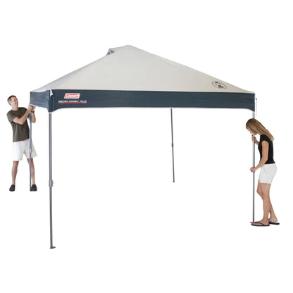 Coleman Straight Leg Instant Outdoor Canopy Shelter, 10 x 10, Tan & Black