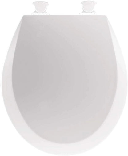 MAYFAIR 8440EC 000 Open Front Toilet Seat will Never Loosen and Easily Remove, ROUND, Durable Enameled Wood, White