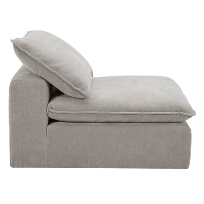 Sereen Fabric Armless Chair, Taupe