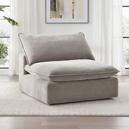 Sereen Fabric Armless Chair, Taupe