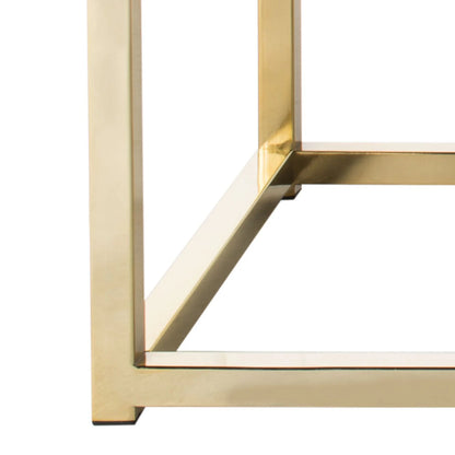 SAFAVIEH Reynolds Contemporary Modern Glam Tufted Bench, Black/Brass