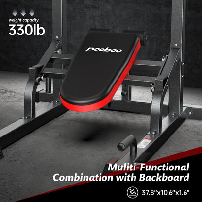 LNOW Multifunction Power Tower Pull up Bar Dip Station Power Rack with Adjustable Backrest for Home Gym Strength Training Workout Equipment Max Weight 480lbs