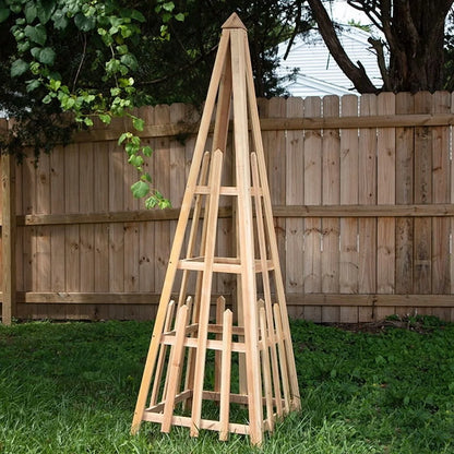 Premium Cedar Pyramid Trellis by Prime Retreat, 72"H