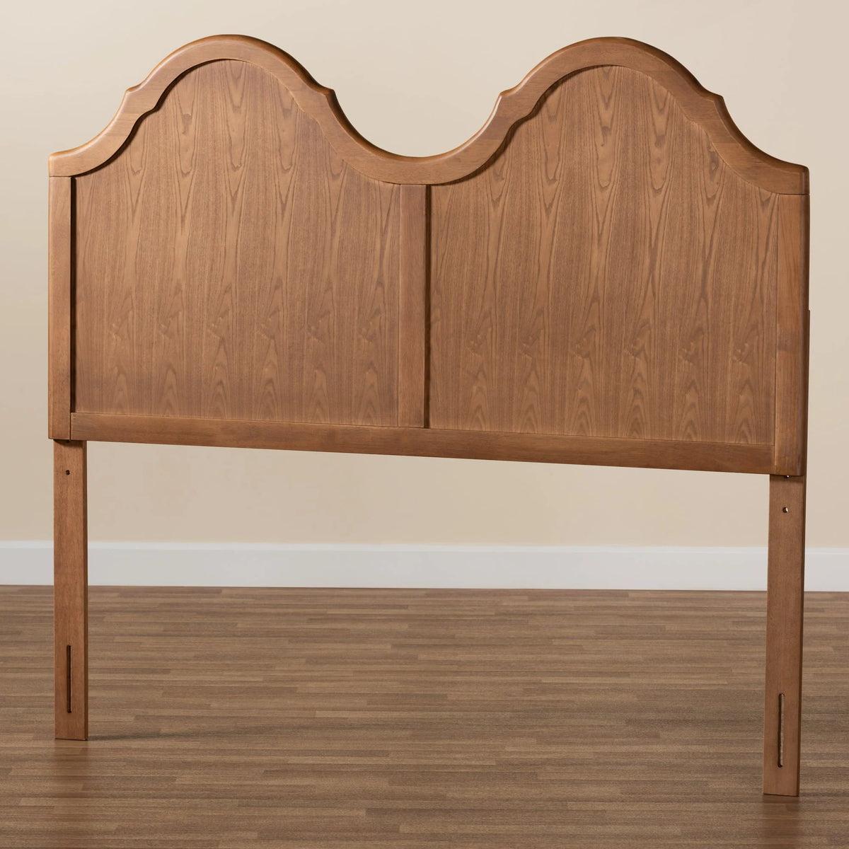 Baxton Studio Tobin Classic Panel Back Support Engineered Wood Headboard, King, Ash Walnut
