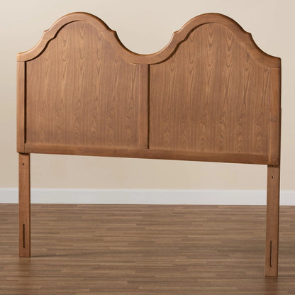 Baxton Studio Tobin Classic Panel Back Support Engineered Wood Headboard, King, Ash Walnut