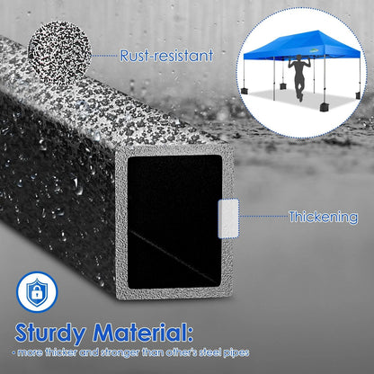 COBIZI 10x15ft Pop up Canopy, Heavy Duty Party Canopy Waterproof Commercial for Outdoor,Black