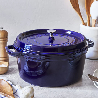 Staub Cast Iron 7-qt Round Cocotte - Grenadine