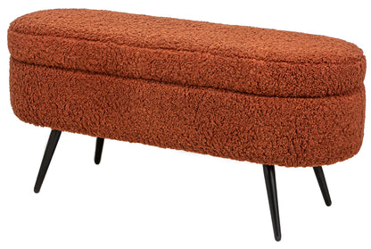 Metal and White Boucle Storage Bench Modern Design Style Entryway