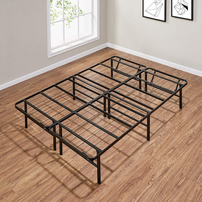 Mainstays 14" High Profile Foldable Steel Full Platform Bed Frame, Black
