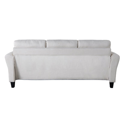 Lifestyle Solutions Alexa Sofa with Rolled Arms, Gray Fabric