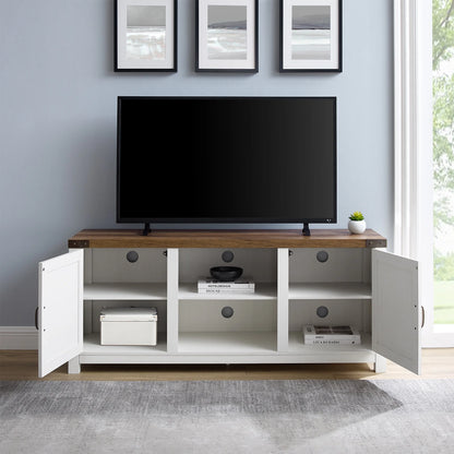 Walker Edison Modern Farmhouse Barn Door TV Stand for TVs up to 65", Grey Wash
